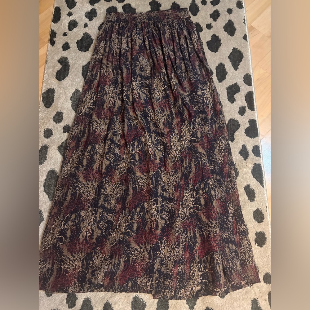 90s Vintage Silk Maxi Skit - abstract